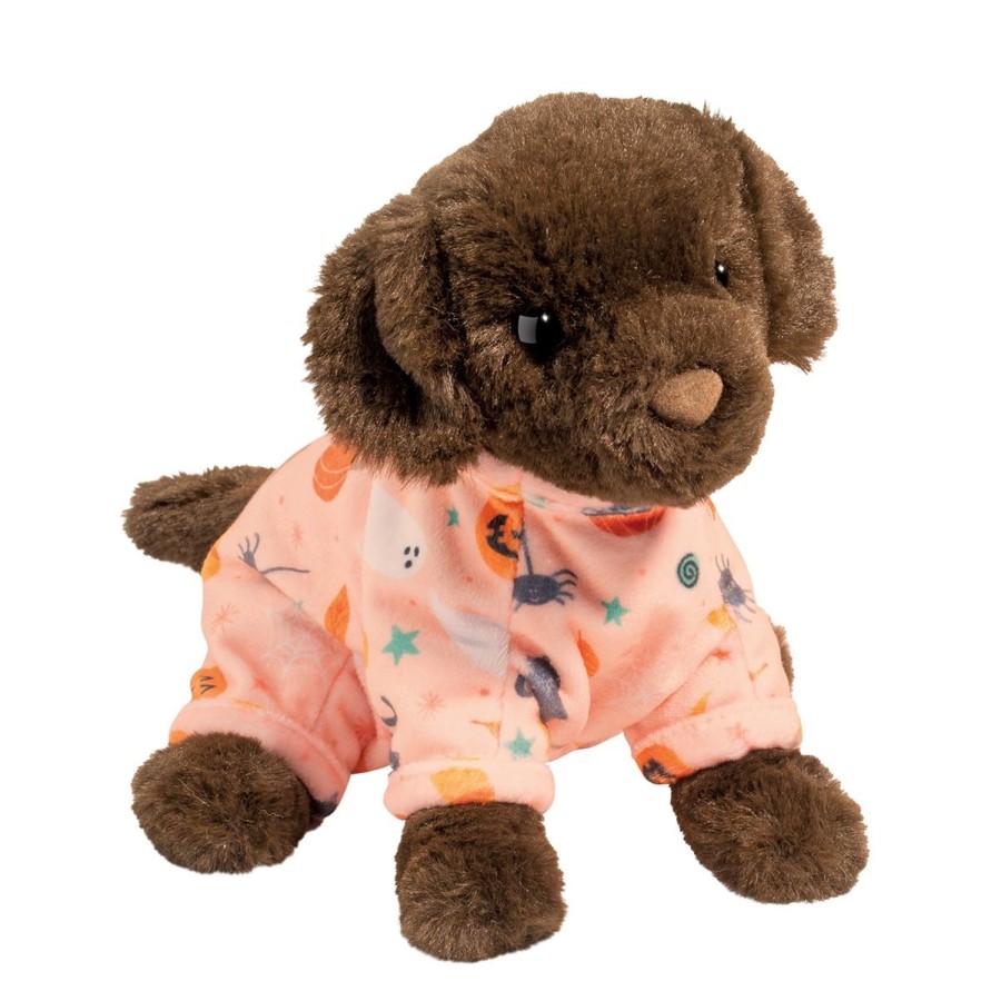 Douglas Cuddle Toys Dogs | Soft Chocolate Lab Pj Pup With Pumpkin Pajamas