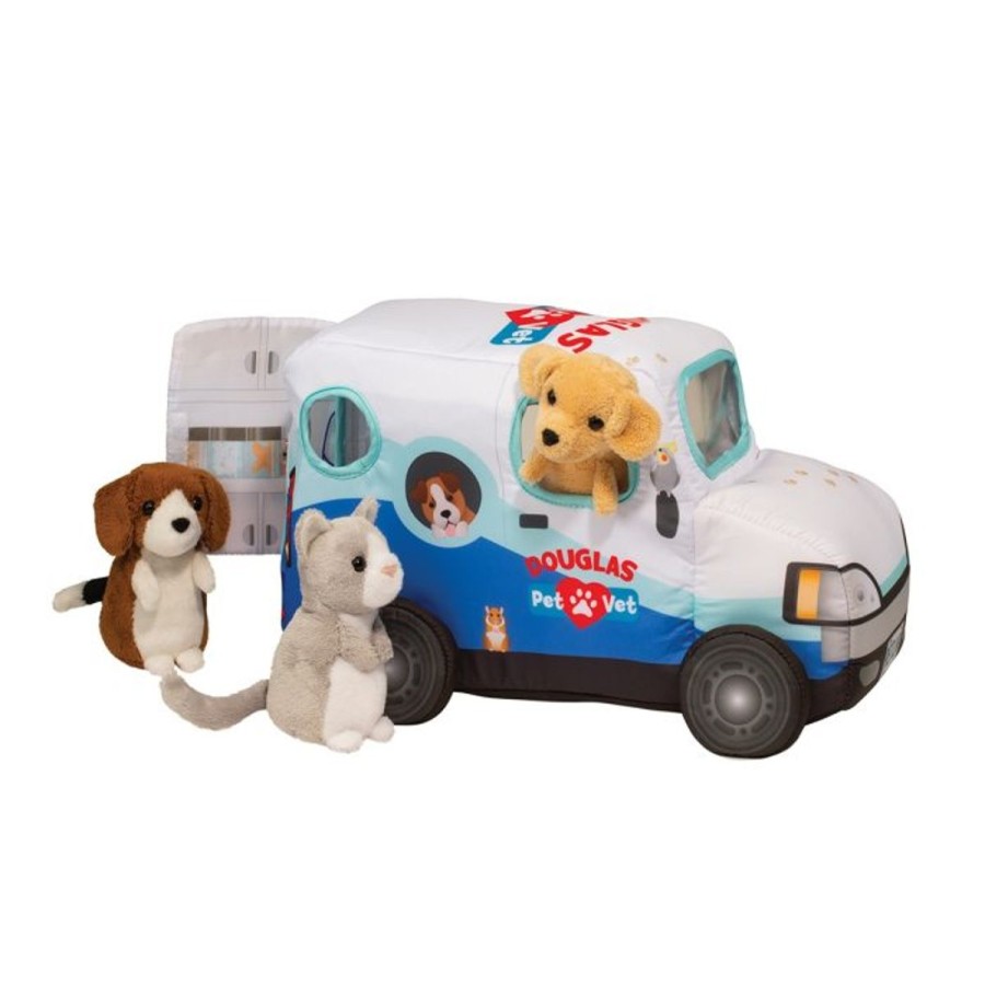 Douglas Cuddle Toys Cats | Mobile Pet Vet Play Set