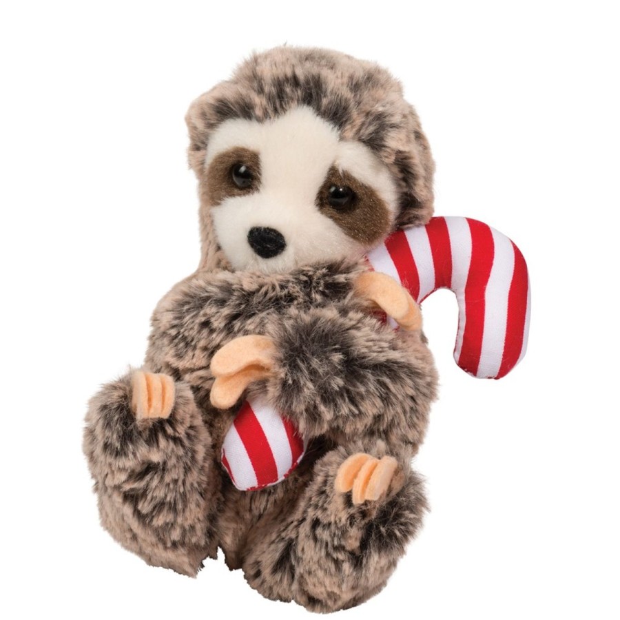 Douglas Cuddle Toys Jungle & Zoo | Slowpoke Sloth With Candy Cane