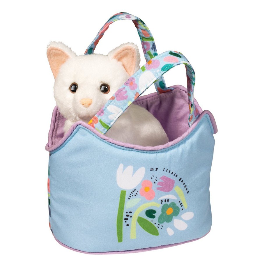 Douglas Cuddle Toys Sassy Pet Saks | My Little Garden Sassy Sak With White Cat