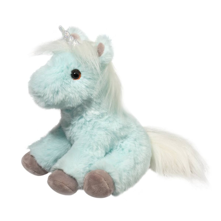 Douglas Cuddle Toys Unicorns & Fantasy Horses | Mini Bonnie Soft Ice Blue Unicorn