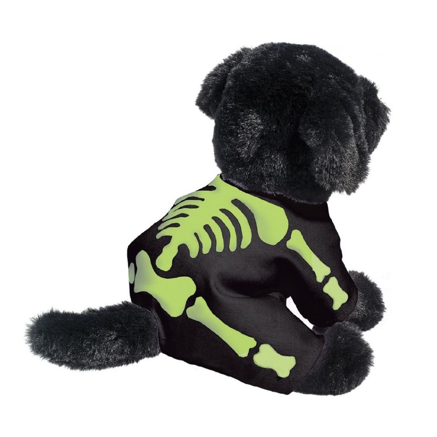 Douglas Cuddle Toys Dogs | Black Lab With Glow Skeleton Pjs