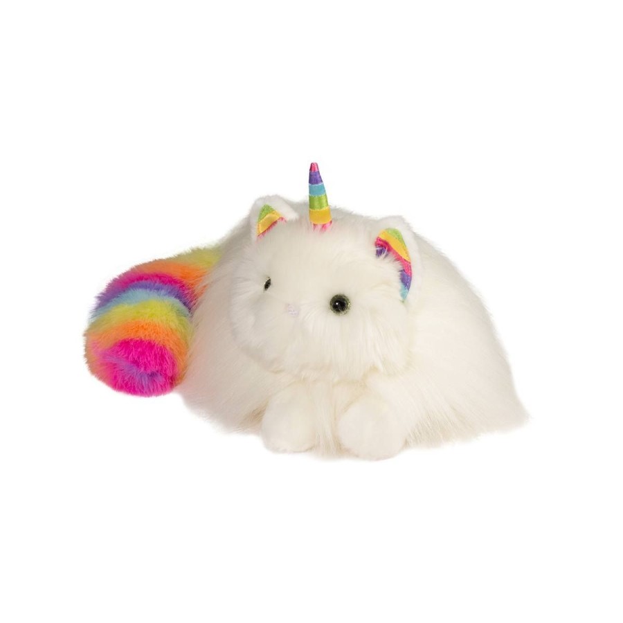 Douglas Cuddle Toys Fantasy Friends | Ziggy Rainbow Caticorn Fur Fuzzle