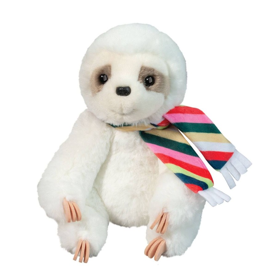 Douglas Cuddle Toys Wildlife | Mini Tobie Soft Sloth With Striped Scarf